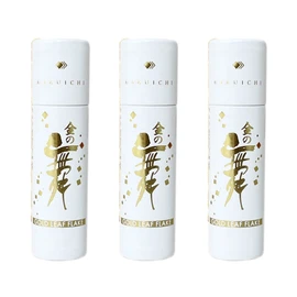 Kanazawa Gold Foil Hakuichi Gold Powder Shiri Paper Tube [Kinmai] ~ Introduced in the World Matsuko Knowled! Comes with a Zipper Bag with Shelf Life Check Seal for Convenient Storage; Sold in Bulk (Set of 3)