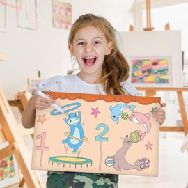 Todos Aman DIY No Mess Restickable Sticky Coloring Drawing Paper Roll, Fun Relaxing Therapeutic Activity for Toddlers, Kids, Adults (1-Pack, Bunny's Magic Numbers)