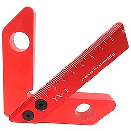 Namvo Woodworking Tool Line Gauge Aluminum 45/90 Degree Right Angle Red Ruler