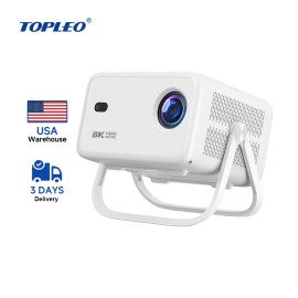 Topleo Smart Home Theater Projector Android 14 for Outdoor 1080P Video Android Smart Projectorcolor: White, accessories: Bag