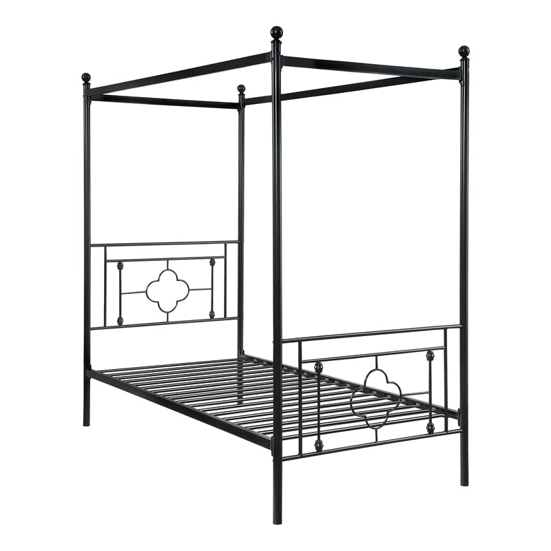 Homelegance Hosta Metal Canopy Bed, Twin, Black