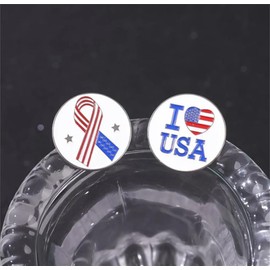 American Flag Enamel Pins I LOVE USA Brooches Lapel Badges American Lapel Pins Patriotic Independence Day Jewelry Suit Pin United States USA Badge Pins