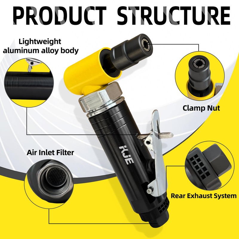 KJE Right Angle Die Grinder Kit, 90 Degree, 25000RPM, 29PCS