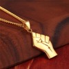 PAURO Stainless Steel Vintage Champion Fist Gold Pendant Without Titanium