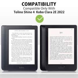 MyGadget Case for Tolino Shine 4 | Kobo Clara 2E [2022] with Wrist Strap & Auto Sleep | Wake Function - Flip Case in Light Grey 4252010269816