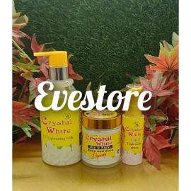 Crystal White Uv Lightening Milk & Double Action Serum, Lotion & Cream 3in1
