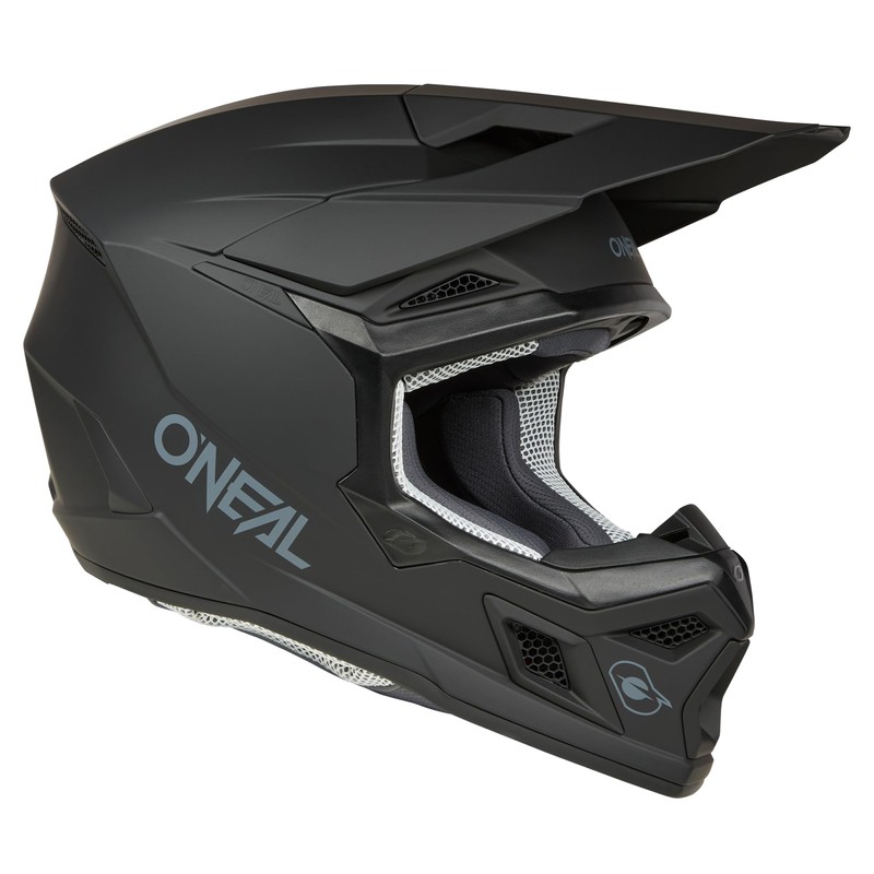 O'Neal 3 SRS Adult Helmet Solid Black Medium