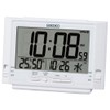 Seiko Clock SQ320W Digital Radio Controlled Desk Clock, White Pearl,