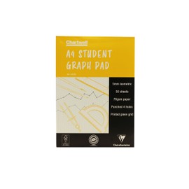 Clairefontaine - Ref J424BZ - Chartwell Graph Pad (Contains 50 Sheets) - A4 (210 x 297mm) Sized, 5mm Isometric Rulings, 70gsm Punched Paper, FSC-Certified