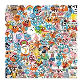 El increíble mundo de Gumball Gumball Caricatura 50 Calcomanias Stickers Contra Agua
