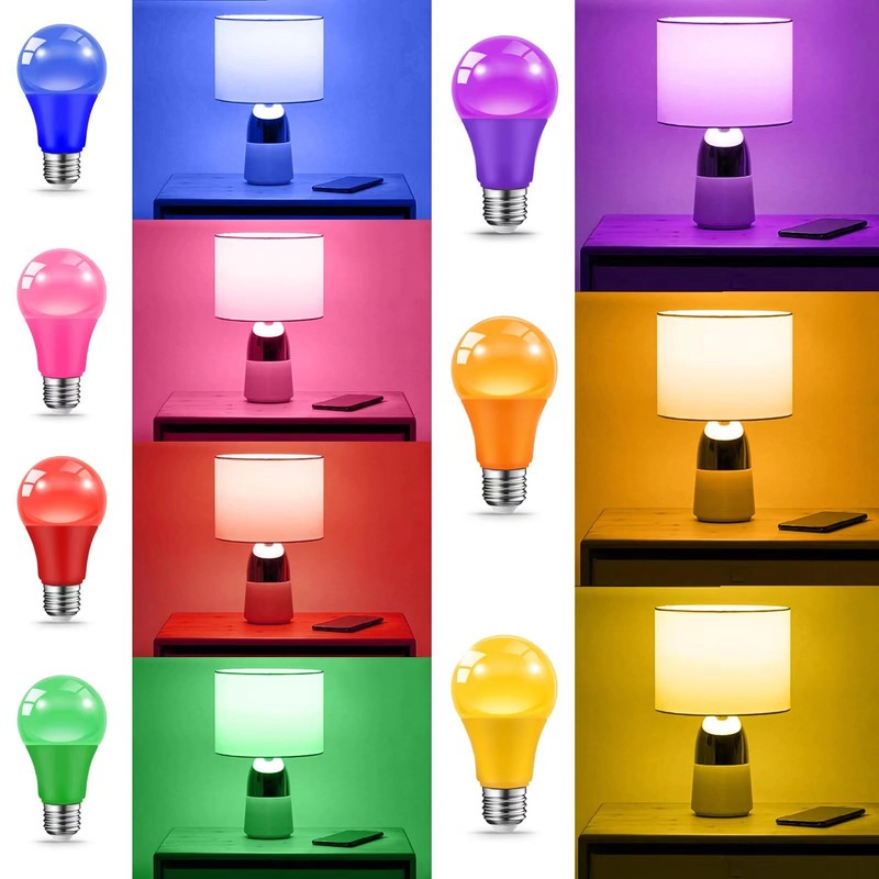 JAHEKS LED Pink Light Bulbs for Outdoor Indoor, 9W(60W Equivalent)