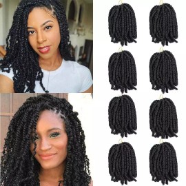 Unbranded Spring Twist Crochet Braids Bomb Twist Crochet Hair Ombre 8" Color C26