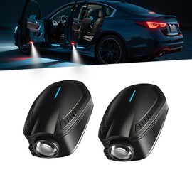 DZJJHK 2PCS Car Door Lights Logo Projector Rechargeable Universal,Rechargeable Wireless Car Door Projector Lamp,HD Vehicle Welcome Lights,Shadow Ghost Lamp,Emergency Light(logo-IN-FINI-TI)