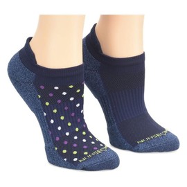 Nurse Mates Anklet Socks | Compression | 2-Pair Pack | Comfort Support | Navy-Dot