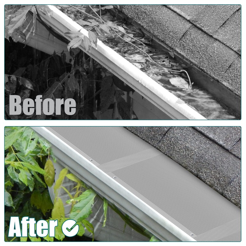 Daisypower Gutter Guards,4", 5", 6" Stainless Steel DIY Leaf Protection,Micro-Mesh