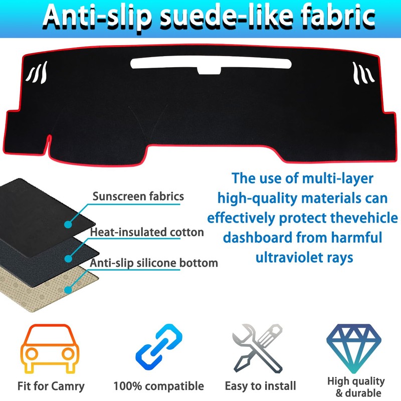 CIMOF Dash Cover Mat for Toyota Camry Accessories 2025 2026,