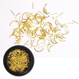 WEILUSI Gold Metal Nail Art Studs 3D Mixed Shapes Gold Sliver Rose Gold Nail Rivets Charms Star Moon Design Alloy Kit for Manicure DIY Nail Art Decoration