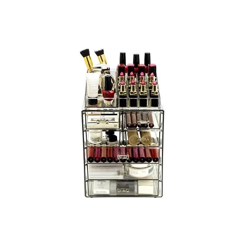 N Organizador Para Maquillaje De Acrilico 7 Cajones Gris