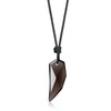 Koai Midnight Race Obsidian Wolf Tang Amulet Pendant Necklace, Adjustable