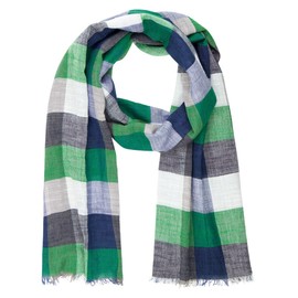 LINDENMANN Men's Scarf Green Men's Scarf Thin 100% Cotton, Multicoloured