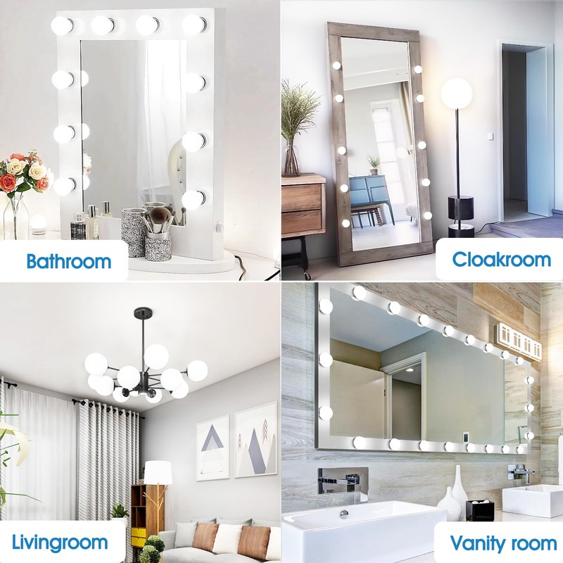 EvaStary G25 LED Globe Light Bulbs, 6W LED Vanity Bathroom