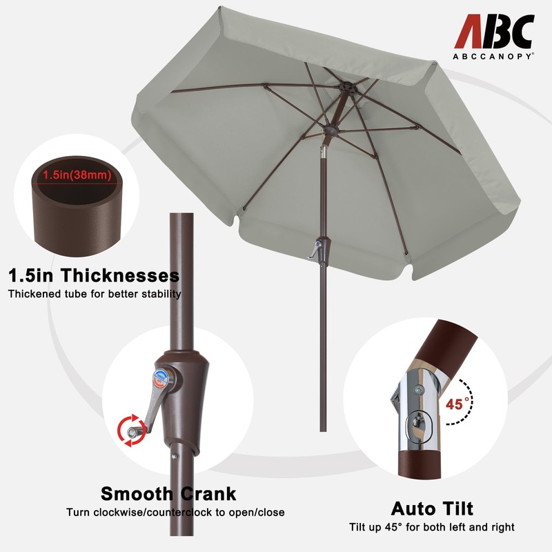 ABCCANOPY 7.5ft Patio Umbrella, Outdoor Table Umbrella with Push Button