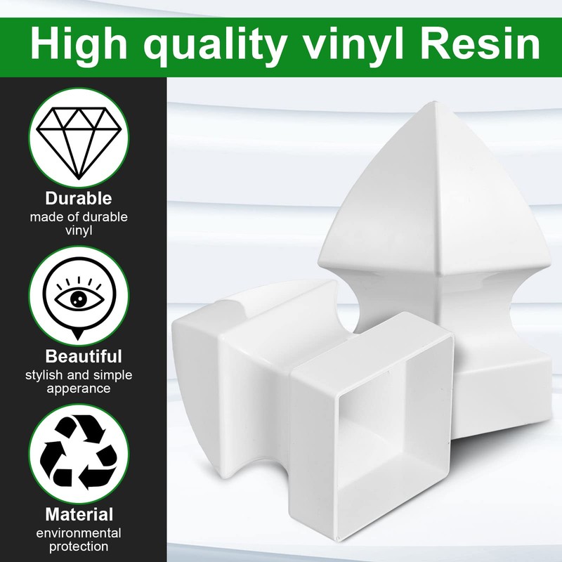 Lothee 2 Pcs Vinyl Post Cap Gothic Post Caps Decking