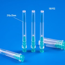 100 Pcs Dispensing Accessories Stainless Steel Pipe, Individually Packed,Sterile,Lab Supplies(21G-25mm/1in)