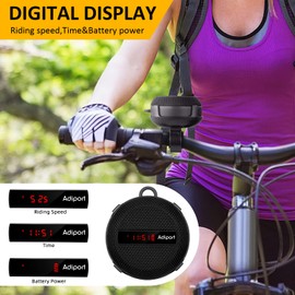 Adiport Fahrrad Bluetooth Lautsprecher,Fahrgeschwindigkeit,Akkuleistung und Zeitanzeige,tragbarer drahtloser Fahrradlautsprecher,satter Bass und lauter Sound,wasserdicht für Outdoor Radfahren Wandern