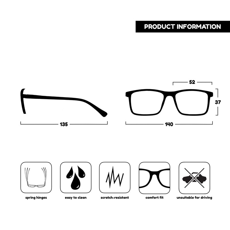 Opulize Ink MMMM4-7 -1.50 Long Distance Glasses Pack of 4