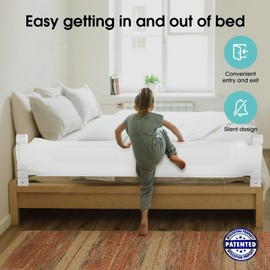 NUTIKAS Baby Bed Rail Guard for Toddlers - 78" Toddler Bed Rails for Twin, Full, Queen, King Bunk Size Bed Swing Down Bedrail Extral Tall Child Safety Side Railing Guards for Kids White