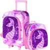 gxtvo Kids Suitcase with Wheels for Girls, Mermaid Rolling carry