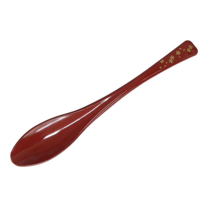 若泉 Lacquerware Dishwasher Safe Rice Congee Spoon Vermillion in Gold