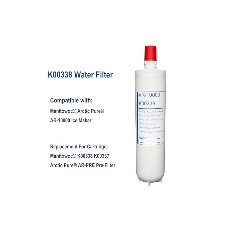 K00338 Water Filter Compatible with Manitowoc® Arctic Pure AR-10000 K00338/K00337