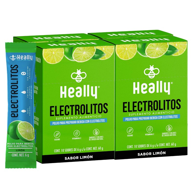 Electrolitos en Polvo Sin Azúcar, Hidratación Rápida HEALLY