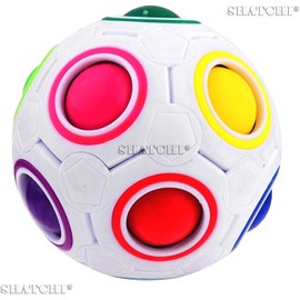 SHATCHI 3D Magic Rainbow Ball Puzzle Fidget Cube Educational Toys Gifts Stocking Filler for Kids Adult Holiday Home Indoor Games, Multi, 10Pcs