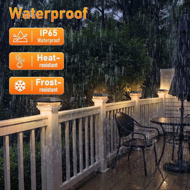Viewsun 12 Pack Solar Post Cap Lights, Outdoor Fence Solar
