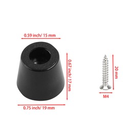 bociloy 24Pcs Rubber Cutting Board Feet, 0.67" H x 0.75" W Round Furniture Feet Pads, Soft Non-Slip Bumper Feet with Stainless Steel Washer and Screws for Furniture and Appliances, Black