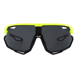 PASTL Men's Sports Sunglasses Wrap Around Shield Oversized Shades UV400 Yellow Black