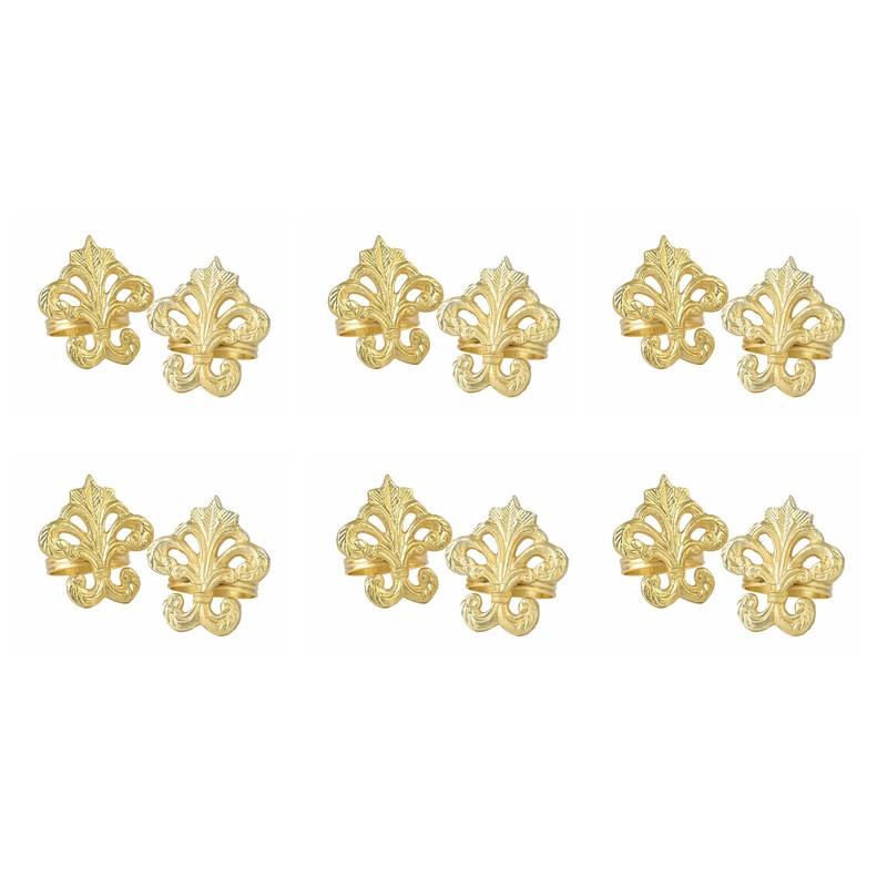 Napkin Rings Set of 12, Fleur-di-lis Napkin Holders, Napkin Rings
