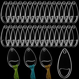 PH PandaHall 50pcs Acrylic Clear Thread Drops, Teardrop Cross Stitch Thread Organizers Embroidery Floss Drop Organizer Thread Bobbins Bulk for DIY Craft Sewing Thread Storage, 2.17x1.14 Inch