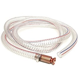 8.2' Gasoline Siphon Hose, Gerguirry Heavy Duty Self-Priming Transfer Hose for Gasoline Fuel Gas Siphon Tube Copper Nipple with Metal Buckle