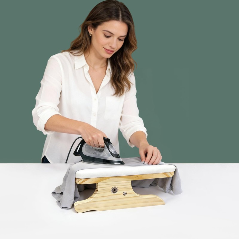 DE-LIANG Tailors Ironing Board with Pine Wood Base, Cotton Cover