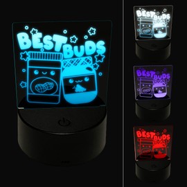 Sniggle Sloth Peanut Butter and Jelly Best Buds Friends 3D Illusion LED Night Light Sign Nightstand Desk Lamp