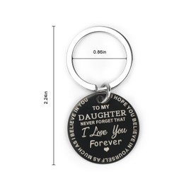Daughter Keychain,To My Daughter Keychain,Inspirational Daughter Gifts from Mom,Birthday, Graduation, Christmas Gifts for Daughter, I Love You Keychain,Daughter Gifts,Daughter in Law Gifts