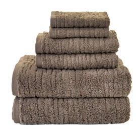 SKL Home Cloud Soft 6 Pc Towel Set for Bath & Gift, Mink Brown