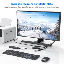 MOGOOD USB 1 to 3 Port Splitter Cable, USB Type A Splitter 1 Male to 3 Female USB 2.0 Adapter USB Power Splitter USB Extension Cord USB 3 Way Splitter Hub for Charging/Data Transfer/Laptop/Mac