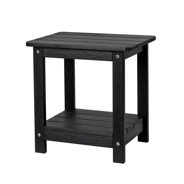 ONBRILL Adirondack Outdoor Side Table, Patio End Table with Storage,