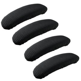 FUIPVGI 4 Pieces Armrest Covers Office Chair Arm Armrest Covers, Office Chair Armrest Cover Stretchy Polyester Office Chair Protector Covers Chair Armrest Covers for Home or Office (Black)