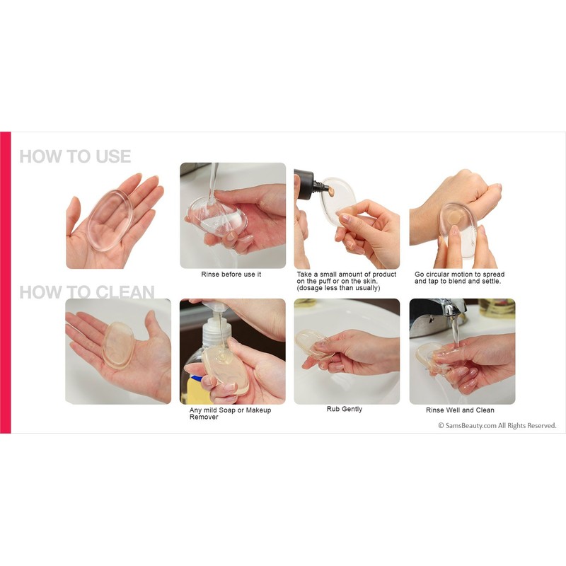 2 Packs Silicone Makeup Sponge -Pro Quality Gel Puff Sponge